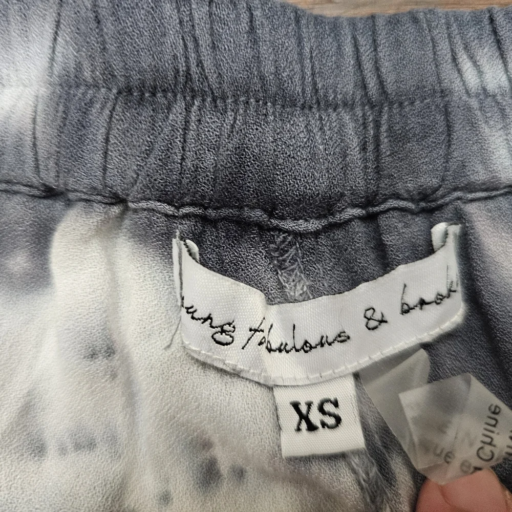 Young Fabulous & Broke Wide Leg Pants Size XS Grey & White - Picture 10 of 11